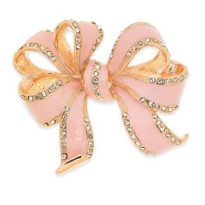 New Rose Toned pink colored pin/brooch w/ diamond looking stones by CharClub🫶💕